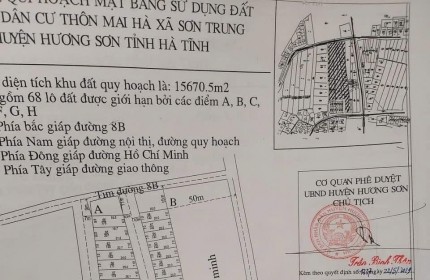 BÁN ĐẤT TẠI THÔN MAI HÀ, XÃ SƠN TRUNG, HUYỆN HƯƠNG SƠN, TỈNH HÀ TĨNH