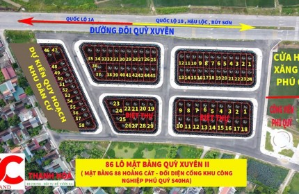 DUY NHẤT 2/86 Nền Mặt Bằng Quỳ Xuyên II - Giá F0 - KCN Phú Quý - Hoằng Xuyên - Hoằng Hóa - Thanh Hóa