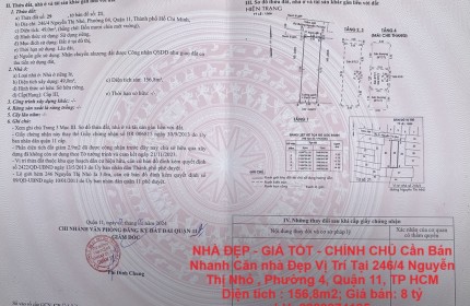 NHÀ ĐẸP - GIÁ TỐT - CHÍNH CHỦ Cần Bán Nhanh Căn nhà Đẹp Vị Trí Tại Quận 11, TP HCM