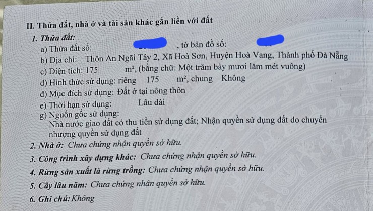 Cần Bán đất mặt tiền đường ĐT601 Hòa Sơn - Sát nhà hàng Hương Sen