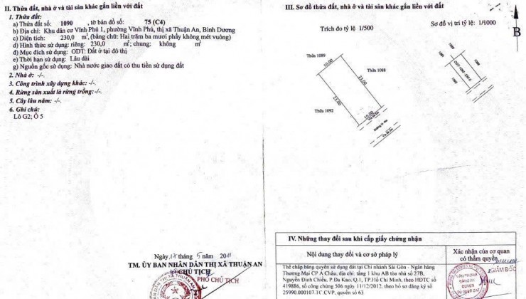 Đất trung tâm tp Thuận An, BD 2,8 tỷ/204m2 thổ cư