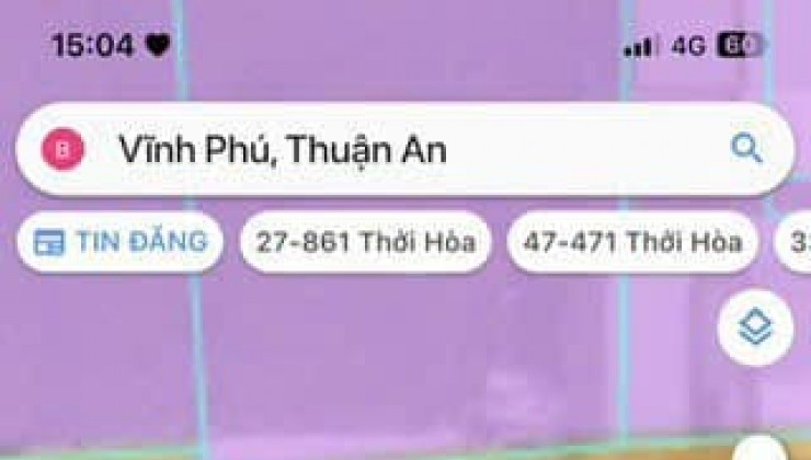 Đất đường nhựa, sổ riêng tại trung tâm Vĩnh Phú, Thuận An, BD