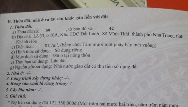 BÁN 2 CĂN NHÀ MỚI TOANH PHÚ THIỆN, VĨNH THẠNH, NHA TRANG , ĐƯỜNG Ô TÔ 4M