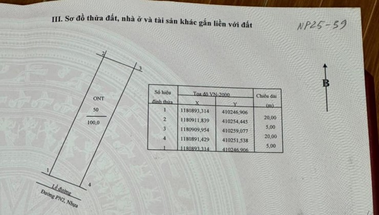 Saigonland  Cần bán nền Nhà Phố 100m2  tại dự án XDHN Nhơn Trạch Đồng Nai