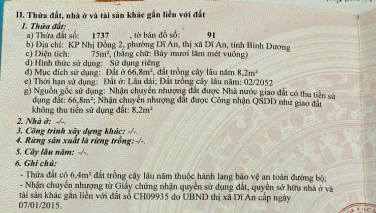 CHÍNH CHỦ CẦN BÁN NHANH CĂN NHÀ TP DĨ AN - BÌNH DƯƠNG