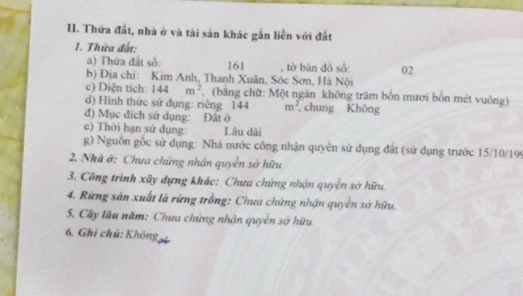 Chính Chủ Cần Bán Gấp Đất và Nhà Mới Xây Dựng đường Kim Anh , Giá Tốt