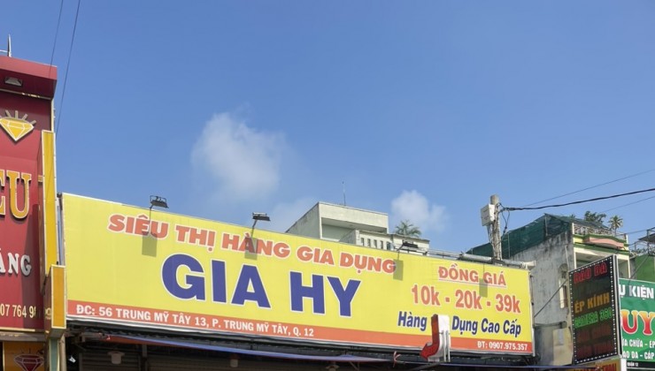 BÁN NHÀ (9X30)M, MẶT TIỀN CHỢ TRUNG MỸ TÂY 13, P.TMT, Q12