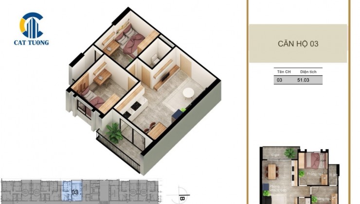 bán chung cư cát tường yên phong loại hình 3 ngủ 2 vs fuff giá gốc chủ đầu tư