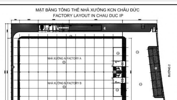 Cho thuê xưởng Châu Đức Bà Rịa.Diện Tích Xưỡng : 5.000 m2.Văn Phòng : 336 m2.Nhà Xe : 151 m2.Giá Cho Thuê : 3.6 $/m2