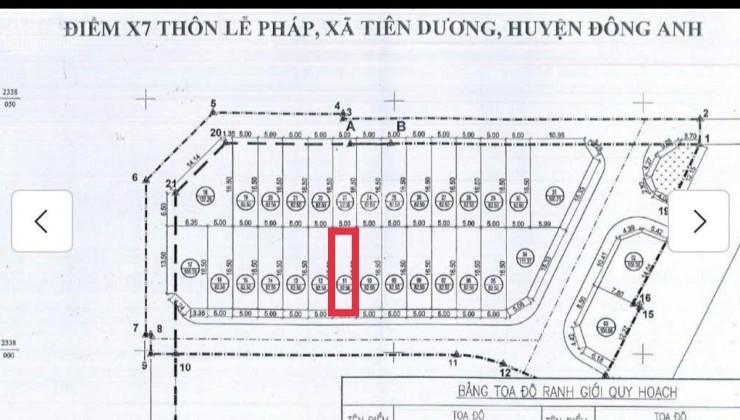 CHUYỂN NHƯỢNG 82.5M- ĐẤU GIÁ LỄ PHÁP- TIÊN DƯƠNG- VỈA HÈ RỘNG-GIÁ ĐẦU TƯ 10xtr/m