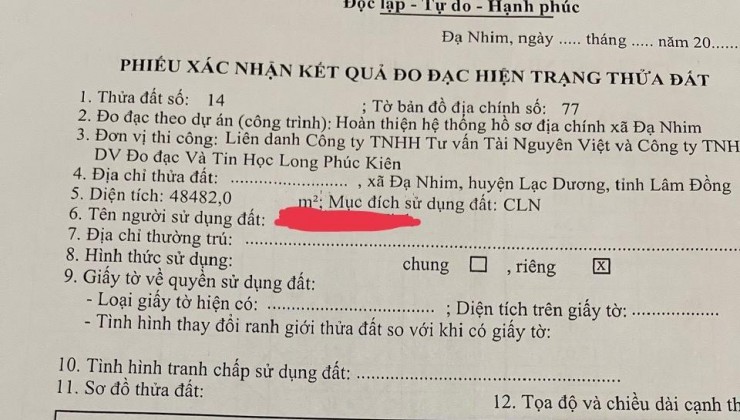 Đất Đẹp - Giá Tốt - Chính Chủ Cần Bán Lô Đất Vị Trí Đẹp Tại Xã Đạ Nhim, Lạc Dương, Lâm Đồng