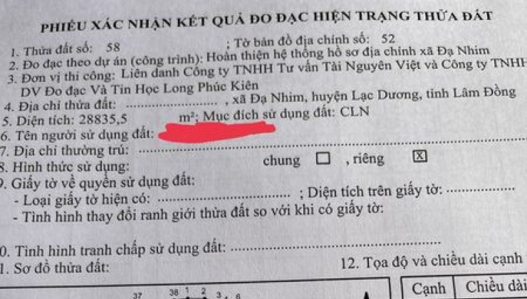 • HÓT ! CHÍNH CHỦ CẦN BÁN GẤP LÔ ĐẤT LẠC DƯƠNG - LÂM ĐỒNG /3 HECTA