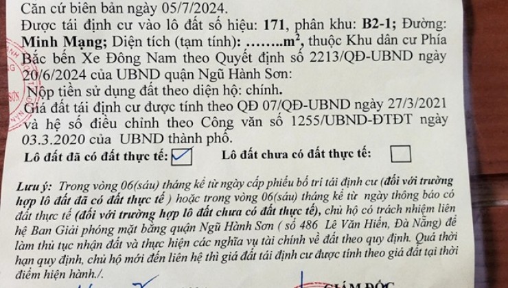 Chính Chủ Bán 2 Phiếu Lô Góc Đường Minh Mạng - Nguyễn Xiển, Quận Ngũ Hành Sơn, TP Đà Nẵng