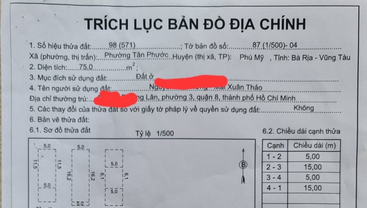 Chủ gởi bán căn nhà 5 lầu 1 trệt , phườn tân phước thị xã phú mỹ , bà rịa vũng tàu