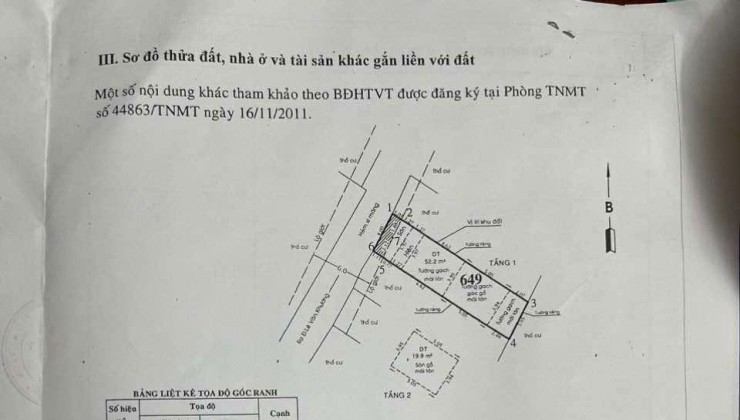 NHÀ CẤP 4 (4X15) HXH THÔNG HIỆP THÀNH 45 QUẬN 12 GIÁ BÁN 3.1 TỶ