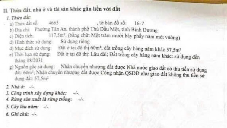 Bán Nhà Thủ Dầu Một Bình Dương Gần ngã tư vỏ cái ,cách trường Nguyễn Hiền 500m
- Dt: 6m55 dài 18 tc 60 m