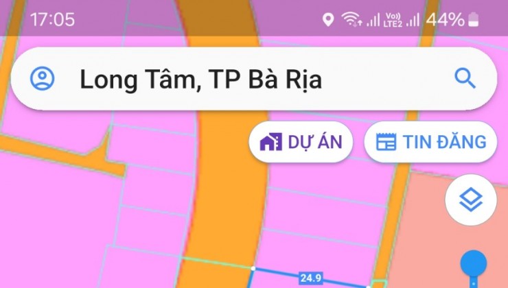 CHỦ bán Lô đất p.long tâm TP Bà Rịa. Mặt tiền đường nhựa