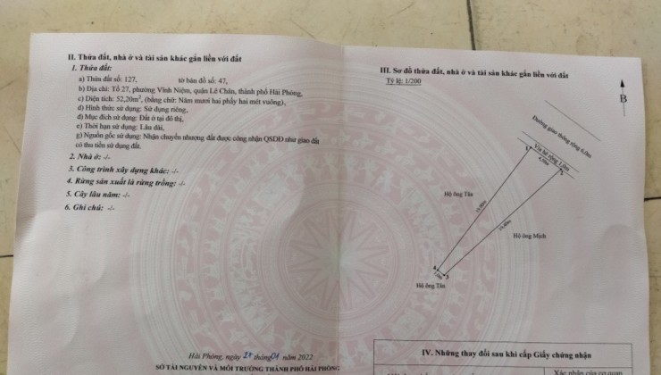 Bán nhà mặt đường Vĩnh Tiến, diện tích 52m 2 tầng GIÁ 3.1 tỉ ô.tô đỗ cửa cả ngày