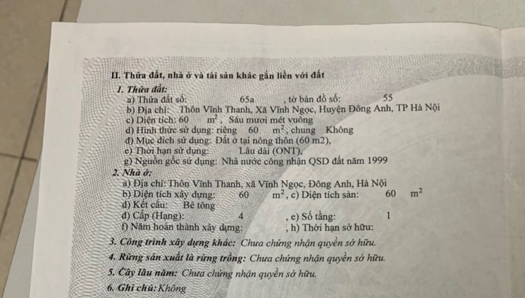 CẦN BÁN MẢNH ĐẤT MẶT ĐƯỜNG QUỐC LỘ 3 Ở CÂY XĂNG VĨNH NGỌC ĐÔNG ANH HÀ NỘI