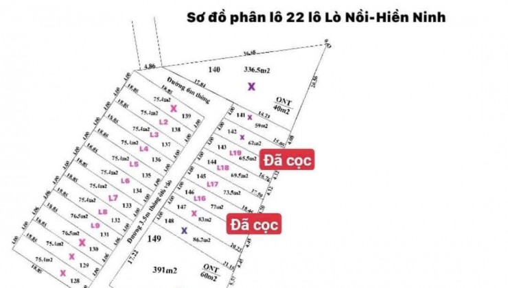 GIÁ CHỈ HƠN TỶ DT 75,4 M  TẠI LÒ NỒI HIỀN NINH SÓC SƠN HÀ NỘI