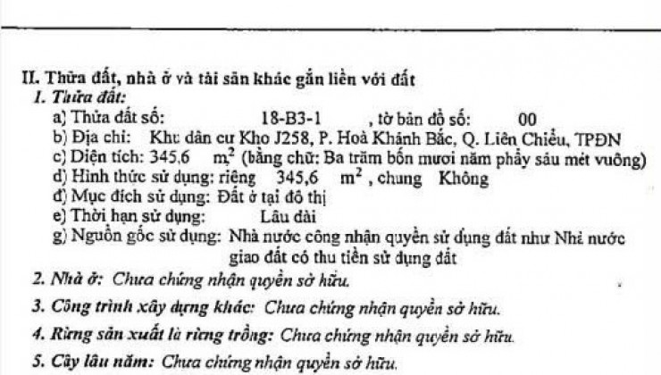 BÁN NHANH 2 LÔ ĐẤT LIỀN KỀ VỊ TRÍ ĐẸP - GIÁ TỐT Khu J258 Xuân Thiều,Hòa Khánh Bắc, Liên Chiểu