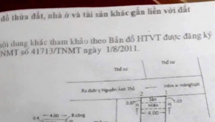 Nhà 3 tầng HXH 1/ Tân Chánh Hiệp, Quận 12 - Giá Tốt Cho Đầu Tư Chỉ Nhĩnh 4T chốt