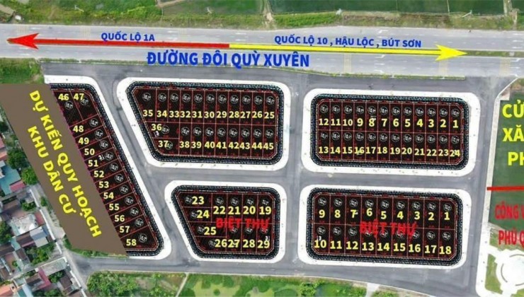 ĐẤT ĐẸP - GIÁ TỐT- Chính Chủ Cần Bán 2 Lô  LK48 và LK 57 MB 88 Hoằng Cát, Hoằng Hóa, Thanh Hóa