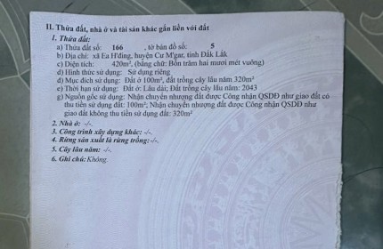 CHÍNH CHỦ BÁN GẤP LÔ ĐẤT ĐẸP TẠI Ea H'đing, huyện Cư M'gar, tỉnh Đắk Lắk