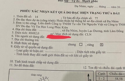 Đất Đẹp - Giá Tốt - Chính Chủ Cần Bán Lô Đất Vị Trí Đẹp Tại Xã Đạ Nhim, Lạc Dương, Lâm Đồng