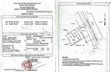 Gấp Bán Nhà (13.5X20) Mặt Tiền Trần Thị Cờ, Thới An, Quận 12 (Cách chợ 100m) Giá Tốt