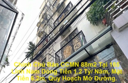 Chính Chủ Bán CCMN 88m2 Tại 185 Lĩnh Nam Dòng Tiền 1,2 Tỷ/ Năm, Mặt Tiền 6,2m, Quy Hoạch Mở Đường.