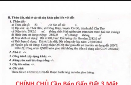 CHÍNH CHỦ Cần Bán Gấp Đất 3 Mặt Tiền Vị Trí Đắc Địa Tại Xã Đông Hiệp, Cờ Đỏ, Cần Thơ