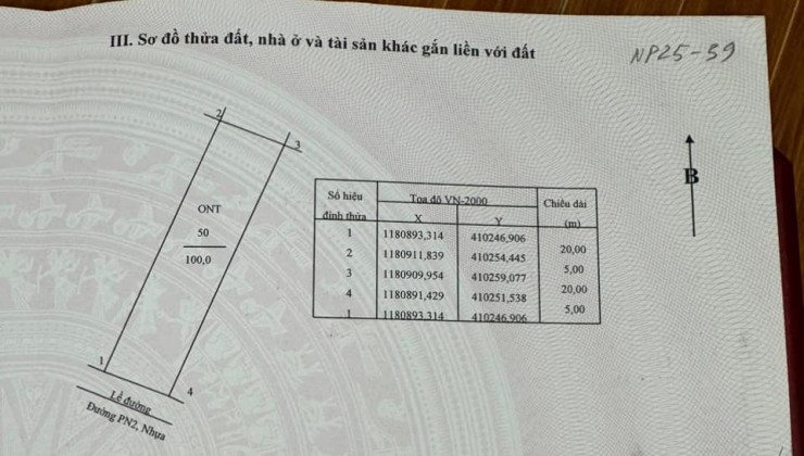 Saigonland  Cần bán nền Nhà Phố 100m2 sẵn sổ hồng riêng tại dự án XDHN Nhơn Trạch Đồng Nai