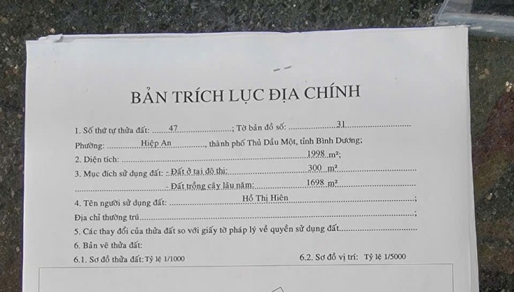 ĐẤT CHÍNH CHỦ - GIÁ TỐT - Vị Trí Đẹp Tại Phường Hiệp An, Thành phố Thủ Dầu Một, Bình Dương