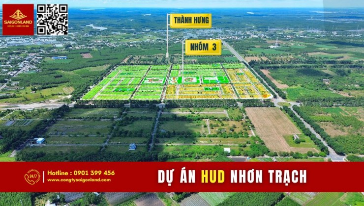 Saigonland  Cần bán nền Nhà Phố 100m2 sẵn sổ hồng riêng tại dự án XDHN Nhơn Trạch Đồng Nai