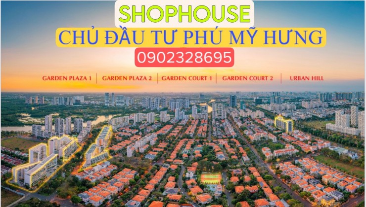 Bán Shophouse Phú Mỹ Hưng vị trí mặt tiền đường đông đúc. Thanh toán dài hạn đến T9/2026