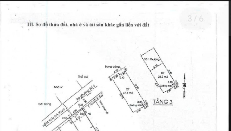 NHÀ 3 TẦNG ĐƯỜNG SỐ 3 HBP - SÁT VẠN PHÚC - GARDENHOME