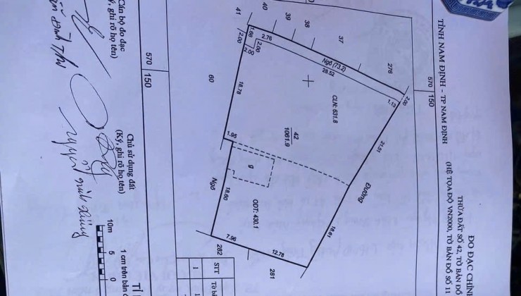 !! SIÊU PHẨM TẠI TP NAM ĐỊNH * CHÍNH CHỦ BÁN LÔ ĐẤT 1060M2 MẶT ĐƯỜNG T5