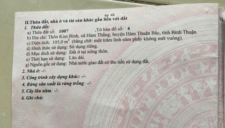 ĐẤT NỀN CHÍNH CHỦ ĐẸP - GIÁ TỐT KDC AN PHƯỚC RIVERSIDE- Xã Hàm Thắng Hàm Thuận Bắc Bình Thuận