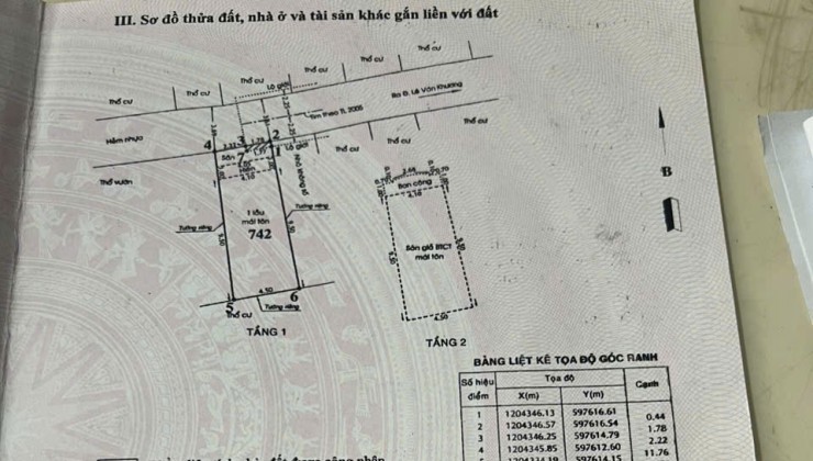 Bán Nhà trệt lầu (4.5x12) HXH Hiệp Thành 7, P.Hiệp Thành, Q12 - Giá chỉ bằng lô đất