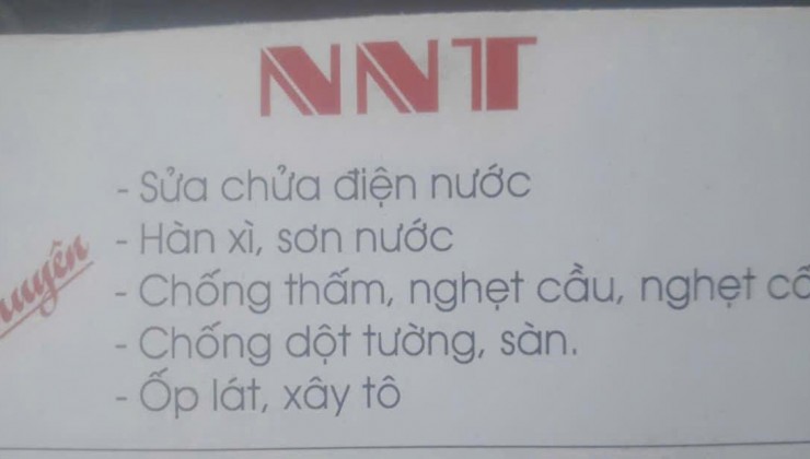 NNT- DỊCH VỤ SỬA CHỮA ĐIỆN NƯỚC uy tín - chuyên nghiệp - hiệu quả