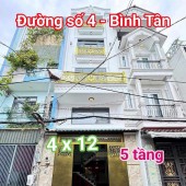 Nhà mới 100% Đường Số 4 - Bình Tân, 5 tầng, nhỉnh 5 tỷ