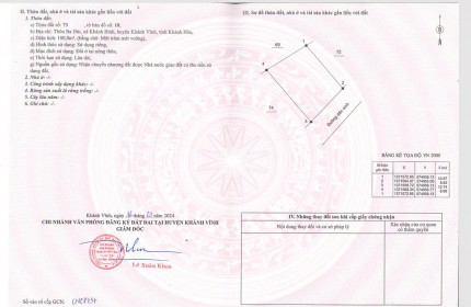 Cơ Hội Sở Hữu Ngay Đất thổ cư giá rẻ tại Khánh Vĩnh - Khánh Hòa