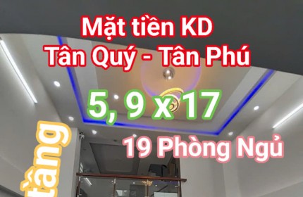 Mặt tiền Tân Quý - Tân Phú - CHDV 19 phòng 100 tr/tháng, 6 tầng, hơn 12 tỷ