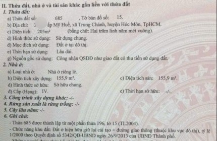 BÁN NHÀ MẶT TIỀN NGUYỄN HỬU CẦU, TRUNG CHÁNH, HÓC MÔN, (8x26) GIÁ 13.9T