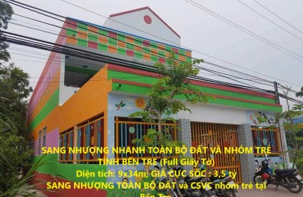 SANG NHƯỢNG NHANH TOÀN BỘ ĐẤT VÀ NHÓM TRẺ TỈNH BẾN TRE (Full Giấy Tờ)