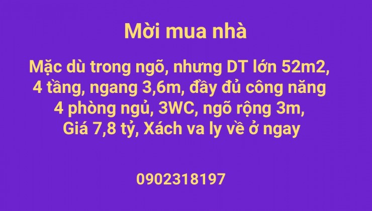 Dưới 8 tỷ không mua nhà 52m2, xây 4 tầng này thì mua nhà nào ở Hà Nội