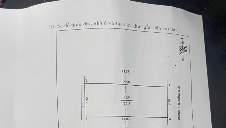 Nhà 3 tầng mặt đường kinh doanh Phạm Hồng Thái, TP Vinh