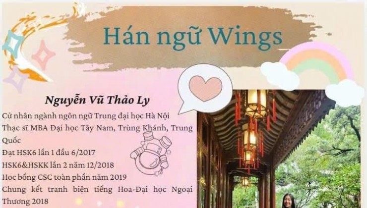 Ngoại Ngữ Wings Phủ Lý - Hà Nam - Tuyển Sinh Các Lớp Tiếng Trung Cho Người Lớn Và Trẻ Em