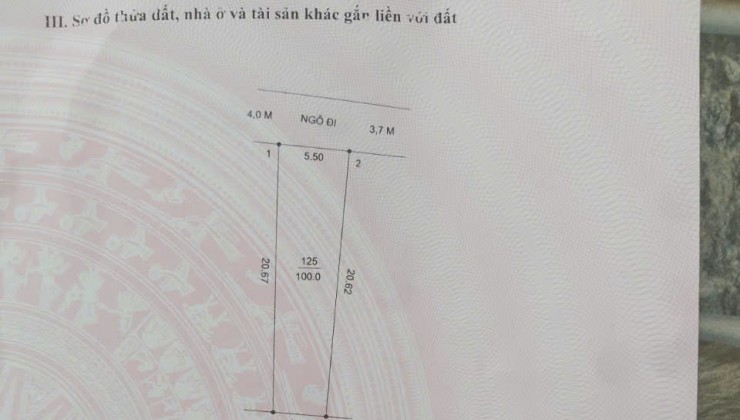 100m phun thổ cư xóm trại đại yên đường ô tô tránh nhau cách tỉnh lộ 50m